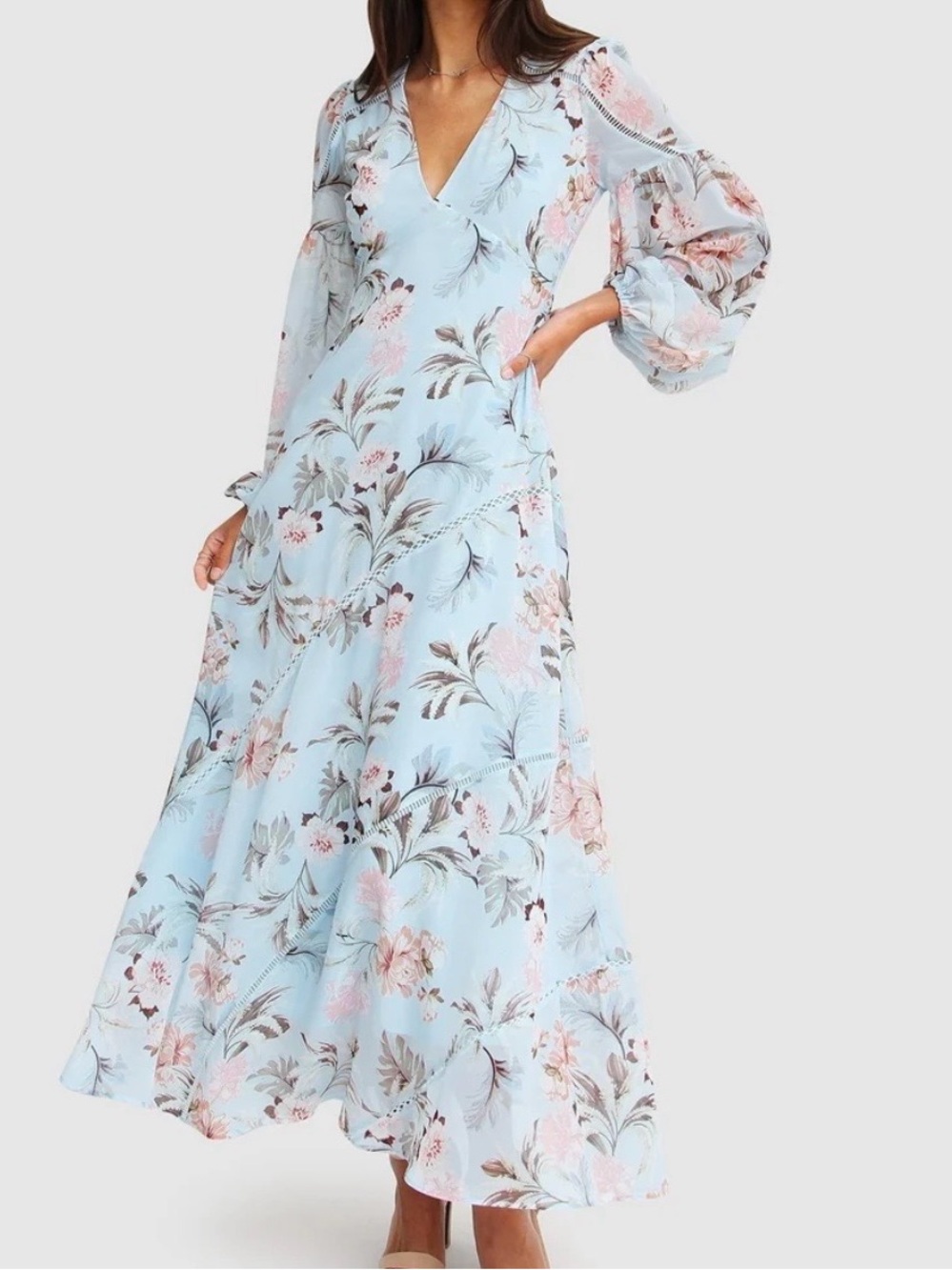 Belle & Bloom Long Sleeve Floral Maxi Dress